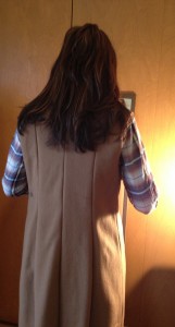 Depending on what you're having made, custom clothes require at least 3 fittings. We did multiple panels on the back side, for a slimming effect.