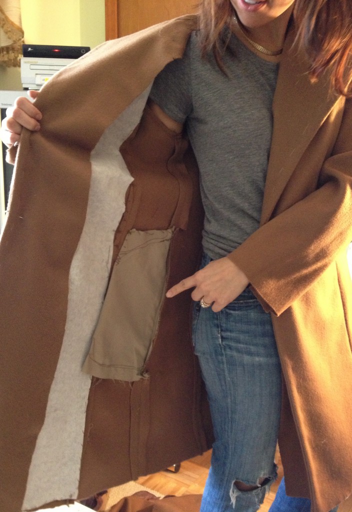 That's a pocket. No lining on the coat yet.