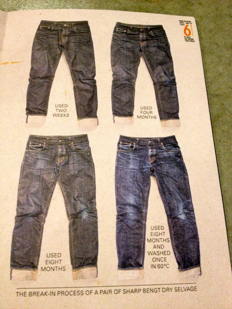 Nudie Jeans break in process of selvage