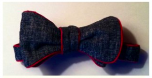 Urban Apparel denim bow tie with red piping