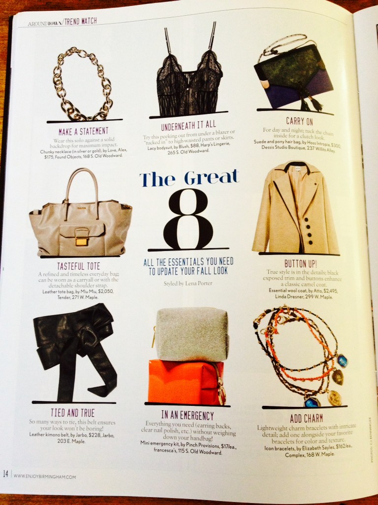 photo shoot displaying a lacy bodysuit, chunky chain necklace, blue suede and pony hair bag, Miu Miu tote, wool camel coat, black leaner wrap belt by Jarbo, Pinch Provisions mini emergency kit, Elizabeth Sayles icon bracelet